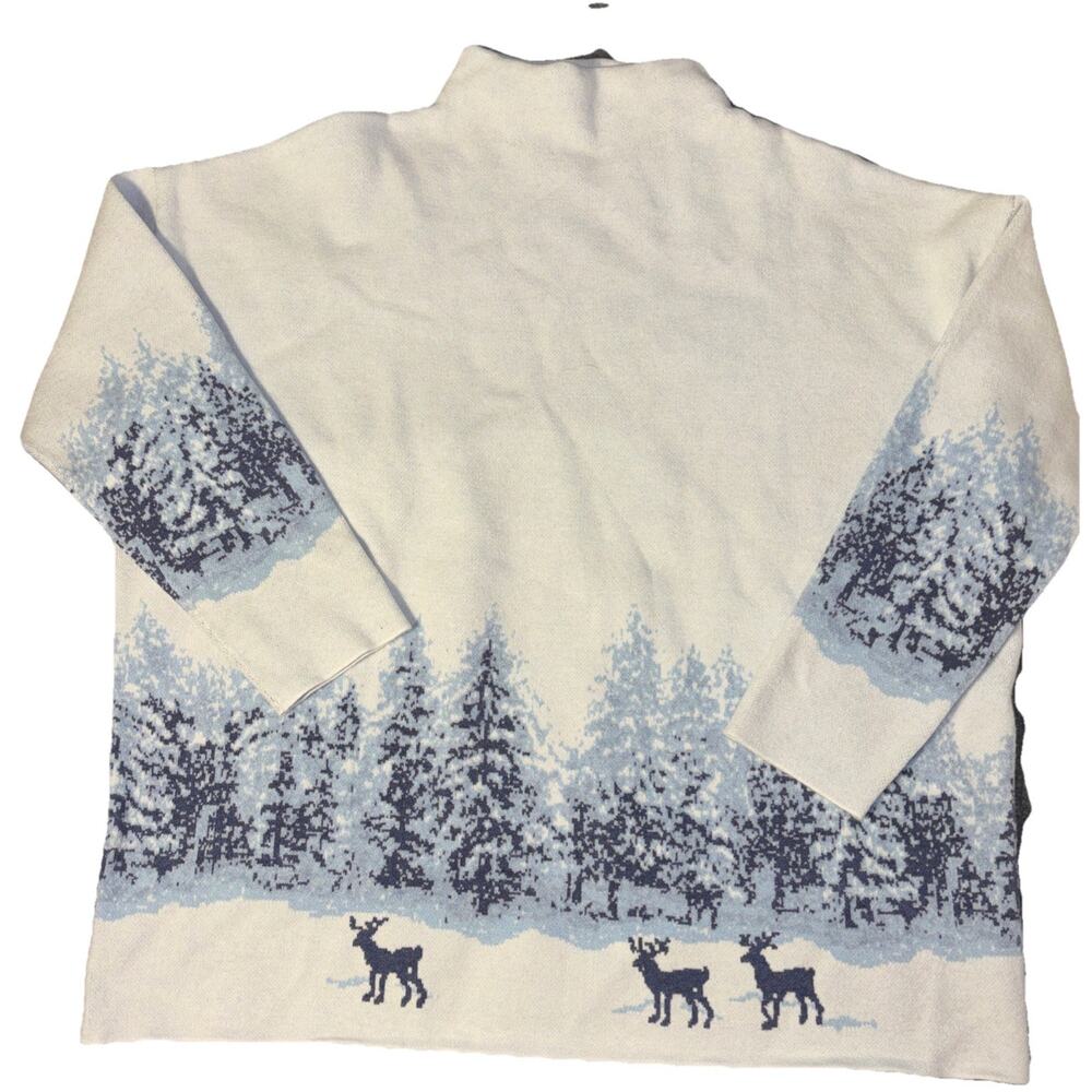 Cynthia Crowley women's mock neck scenic Deer winter sweater. Size 2X